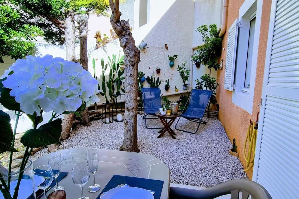 Le Marine Rez De Jardin Direct Plage Parking Prive Climatise Sète Buitenkant foto