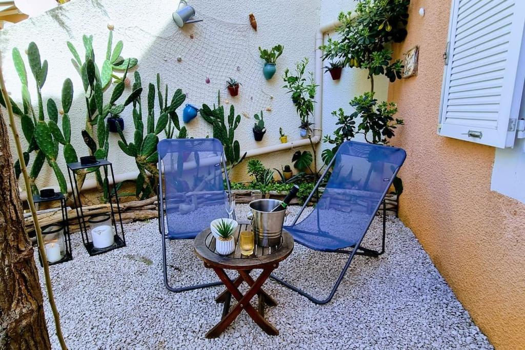 Le Marine Rez De Jardin Direct Plage Parking Prive Climatise Sète Buitenkant foto